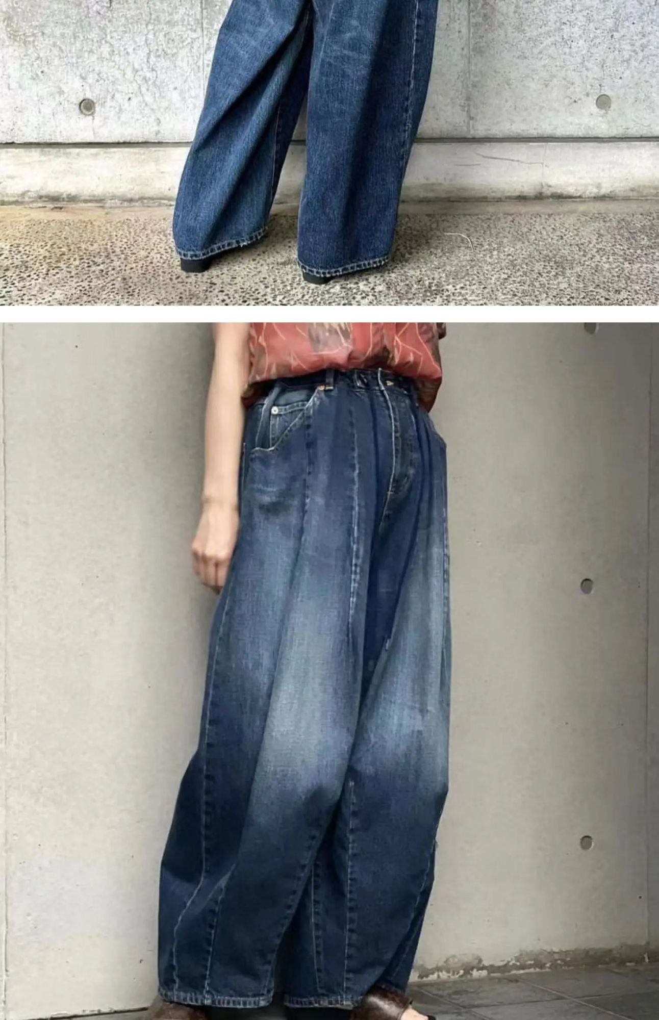 Japanese Retro High-quality Washed Loose Wide Leg Balloon Denim Pants for Men 25ss New Arrival
