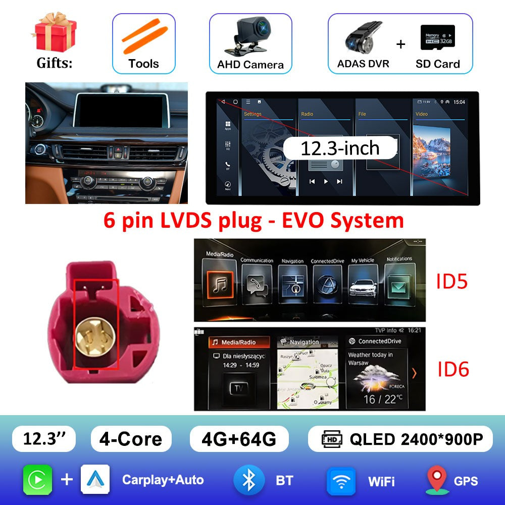 para BMW X5 F15 X6 F16 2014 - 2018 Sistema NBT/EVO Rádio Multimídia para Carro Android 15 GPS Navegação 4G BT Carplay Auto Ferramentas