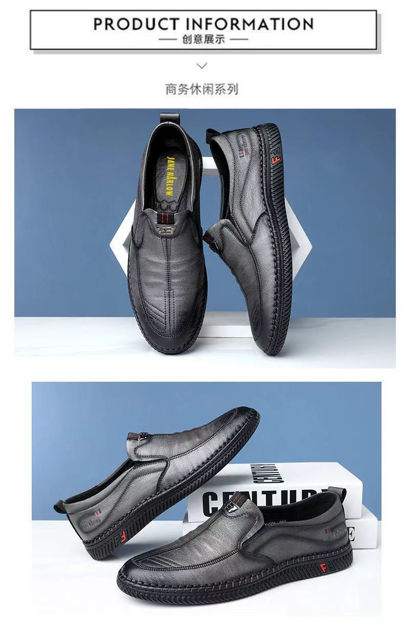 Mens PU Leather Loafers Non Slip Walking Flats Breathable Outdoor Slip on Casual Shoes for Male Work Office Driving Sneakers2