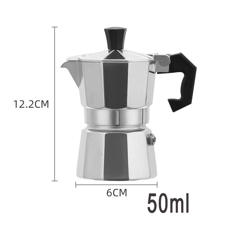 Aluminum Espresso Stovetop Perfect for Home Mocha & Tea Brewing, Elegant Design for Coffee Enthusiasts, Manual Espresso Maker