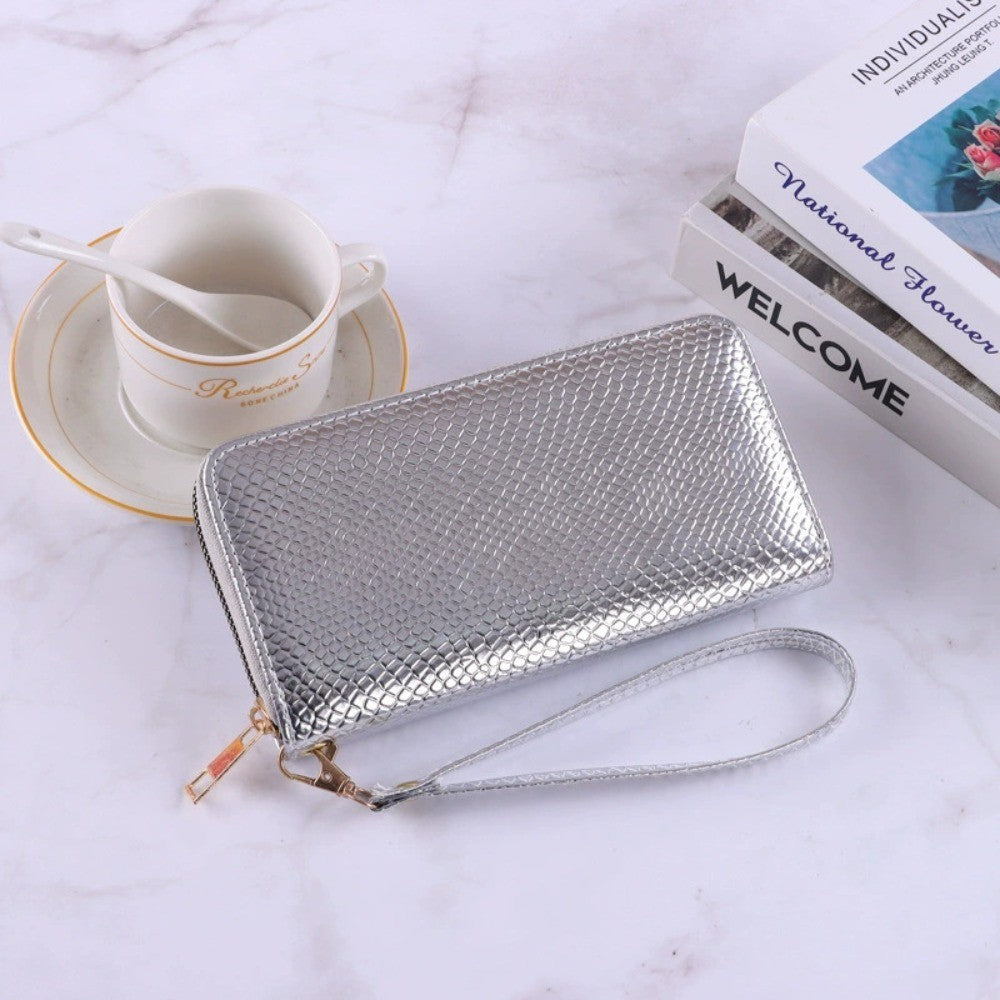 Minimalist PU Leather Leather Women Wallets Snake Skin Pattern 8 Colors Zipper Wallet Large Capacity Coin Purse Women