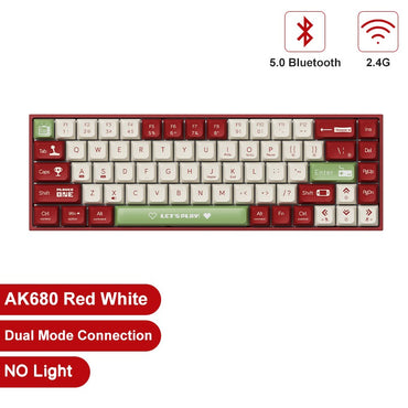 AJAZZ AK680 Teclado Mecânico para Jogos Tecla ABS 68 Teclas Teclado Bluetooth Sem Fio com Fio Troca a Quente Gasket Personalizado para Pc Laptop