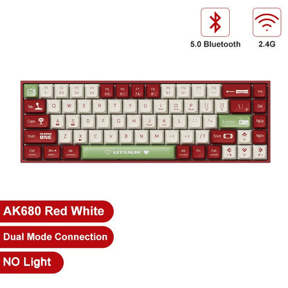 AJAZZ AK680 Teclado Mecânico para Jogos Tecla ABS 68 Teclas Teclado Bluetooth Sem Fio com Fio Troca a Quente Gasket Personalizado para Pc Laptop