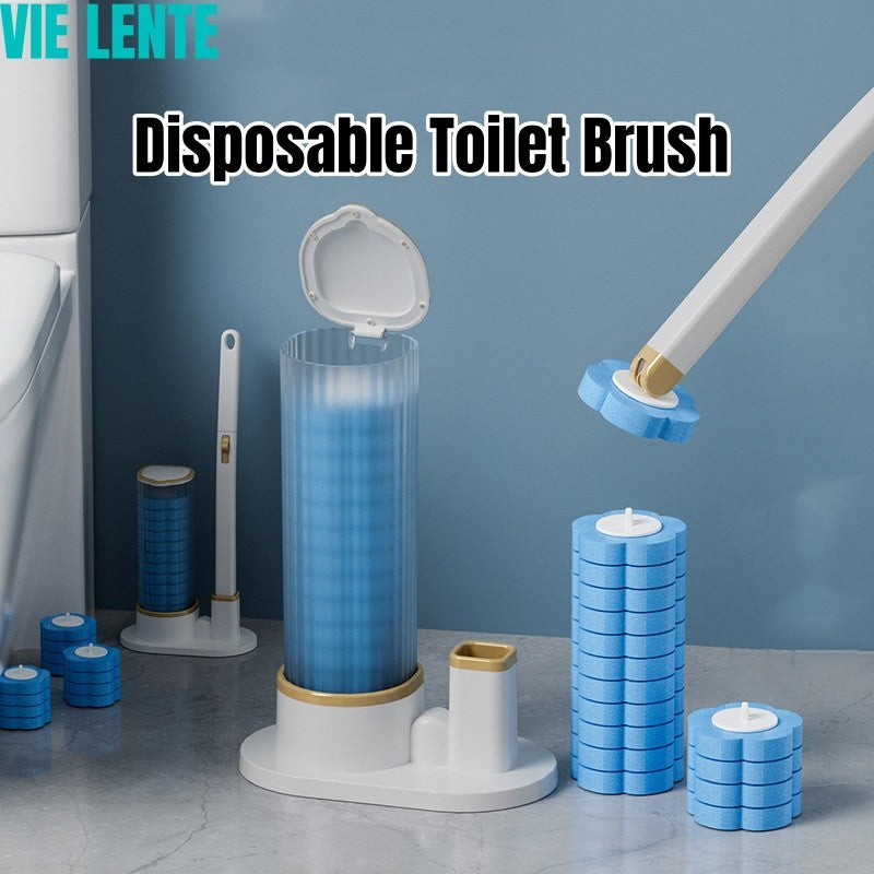Disposable Toilet Brush Wall-Mounted Cleaning Tool for Bathroom Replacement Brush Head Toilet Cleaning Brush Set Wc Accessories