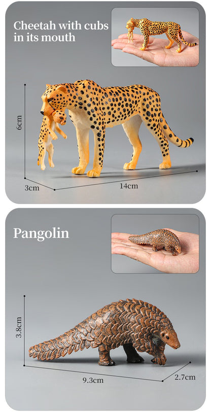 Conjunto de Brinquedos Montessori de Animais Selvagens - Leão Elefante Antílope Miniaturas de Animais Figuras de Ação Zoológico Presente Educacional para Crianças