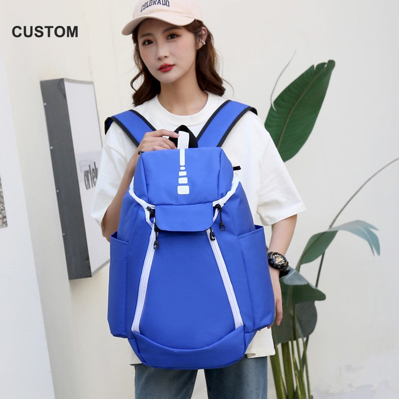 Mochila de basquete de grande capacidade com logotipo personalizado, bolsa de treinamento multifuncional para atividades ao ar livre com número impresso, bolsa esportiva de basquete e futebol