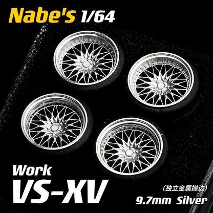 1/64 Chika  Wheels with Rubber Tires Model Car Modified Parts BBS RS  JDM VIP For Hotwheels Tomica MiniGT ?Supplied with axle?