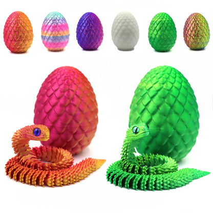 3D Print Cool Snake Dragon Egg Multi-joint Novel Easter Hot Sale Gifts Decompression Children's Toys Desktop Decorations Printed