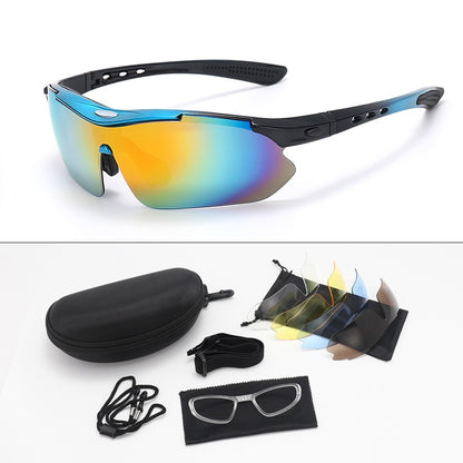 New 5 Lens Set Polarized Tactical Goggles Men Outdoor Sports Windproof Dustproof Climbing Glasses Safety Protective Glasses