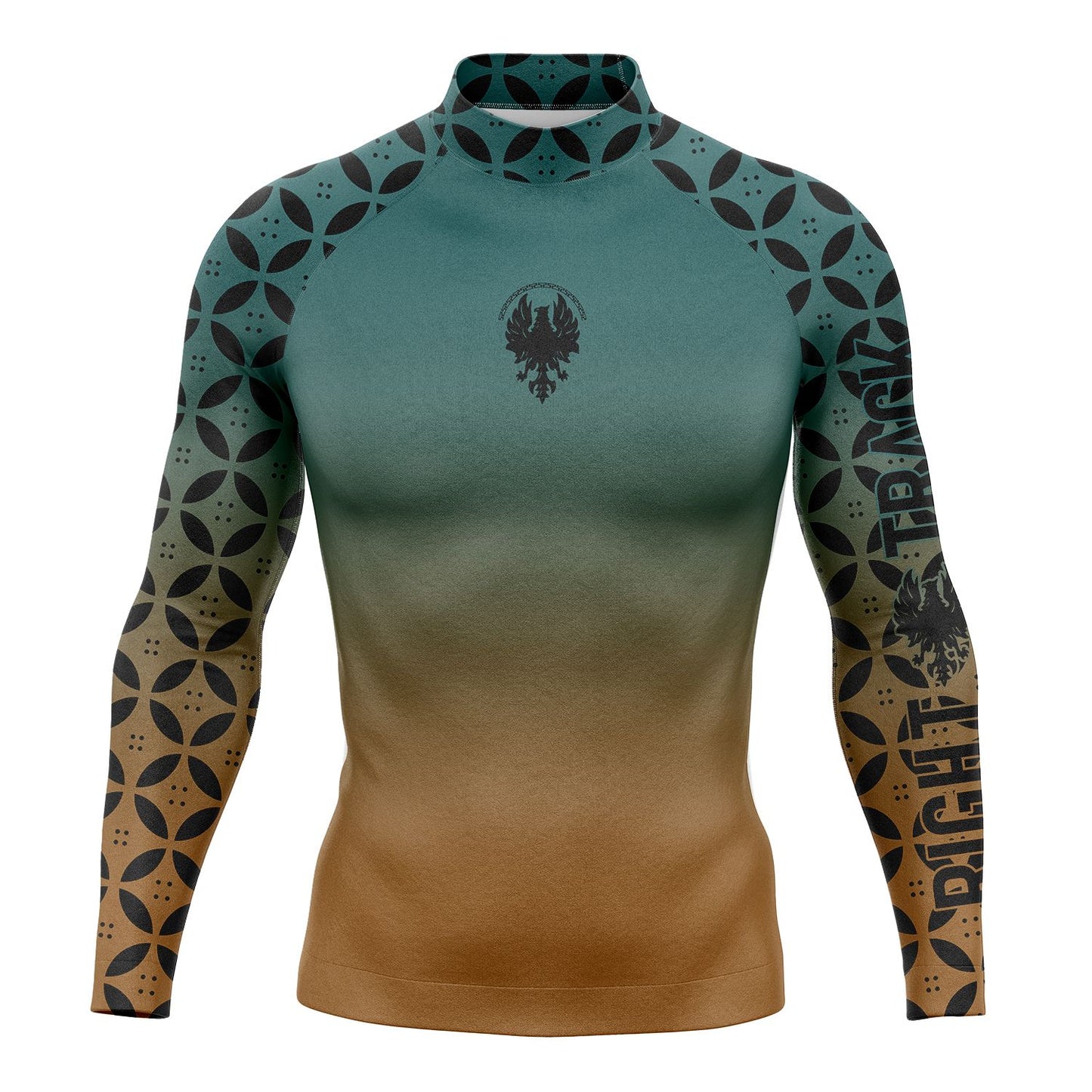 RIGHTRACK Men's Long Sleeve Surfing Shirt Rashguard UV Protection Lycra Swimwear UPF Diving Suit Gym Cheerful Clothes