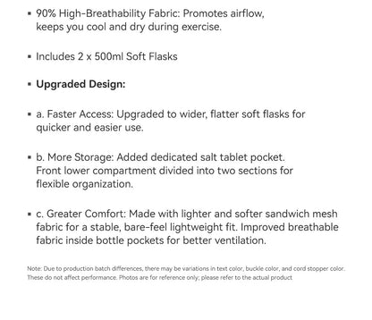 KAILAS FUGA AIR 8L Unisex Travel Marathon Trail Running Hiking Cycling Backpacks  with Dual Soft Water Bottles KA2554005