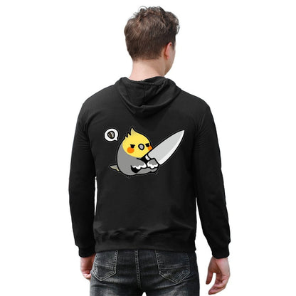 Chubby Cockatiel Knife Hoodie men wear men's sweat-shirt set men's winter sweater hoodie men