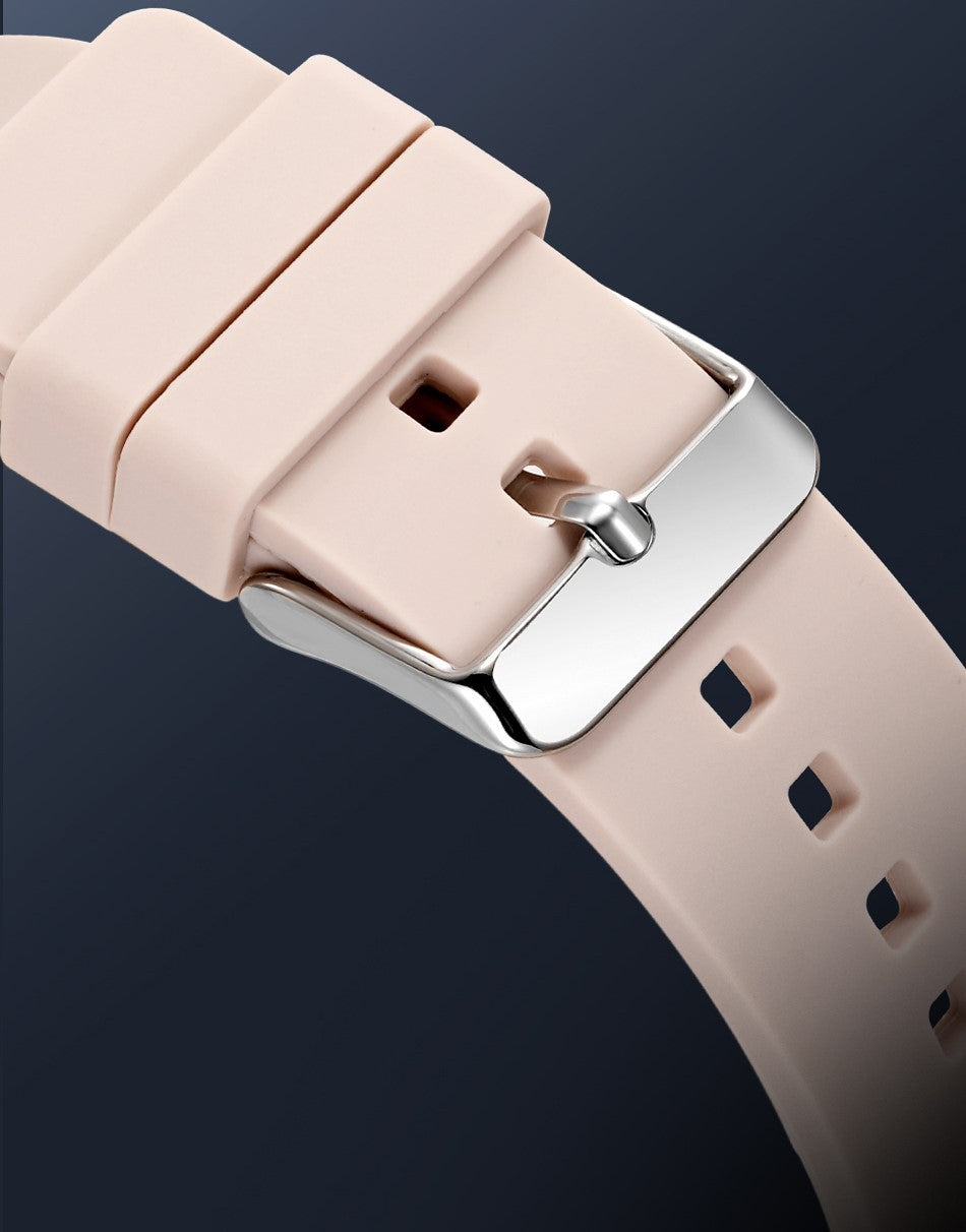 Minimalism Watch For Women 41mm Case with PVD Finish Rubber Strap