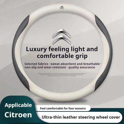 Capa de Volante de Couro para Carro Citroen C1 C2 C3 C4 C5 C6 C4L VTS Berlingo Picasso Aircross Sega Ely See C3-XR Acessórios