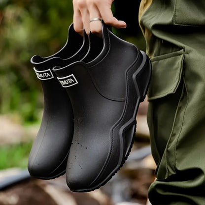 Trendy Outdoor Kitchen Non-slip Rain Boots, Motorcycle Waterproof Shoes, Rain Shoes Rubber Shoes Water Shoes Fishing Shoes For W
