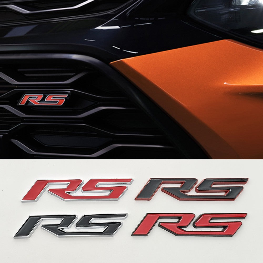 3D Metal Car Sticker RS logo Front Grill Emblem Trunk Badge Decals For Chevrolet Blazer Aveo Trax Cruze Sonic Onix Accessories