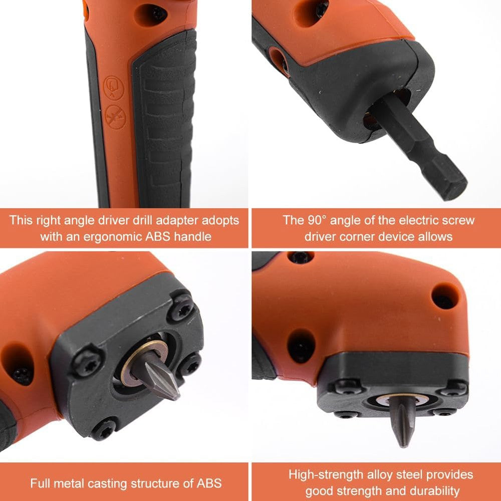 Parafusadeira Elétrica de Canto Multifuncional de Alto Torque 90° de Ângulo Reto Ferramenta Manual Adaptador de Broca de Canto