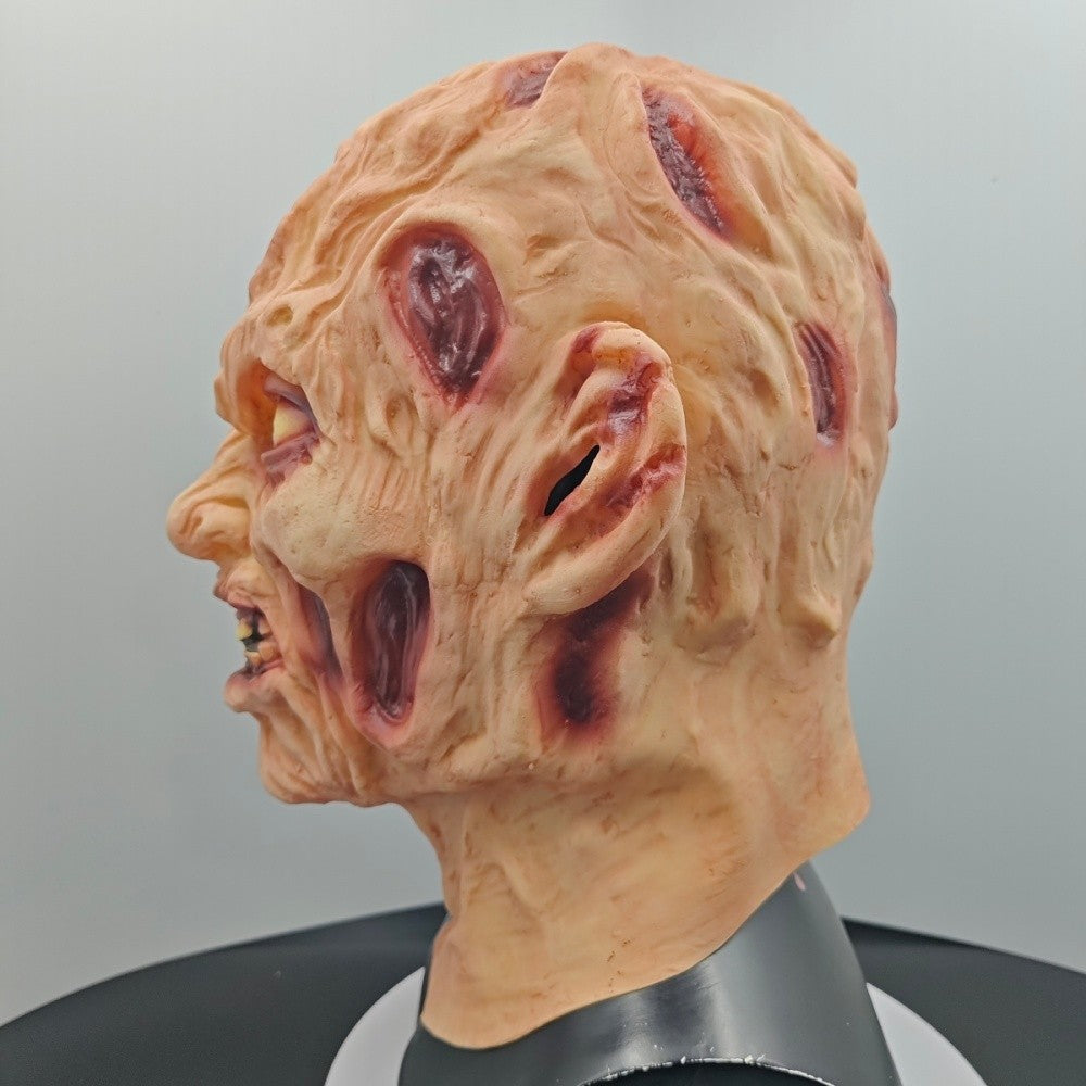 Freddy Latex Mask Horror Demon Halloween Costume Prop For Movie Cosplay Party Scary Elm Street Killer Mask Prank Head Cover