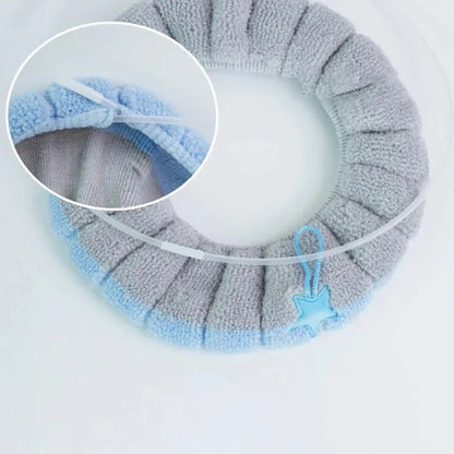 Assento Sanitário de Inverno Universal Portátil Macio Lavável Espessado de Pelúcia Capa de Assento Tapete Almofada de Vaso Sanitário para Banheiro com Acessórios