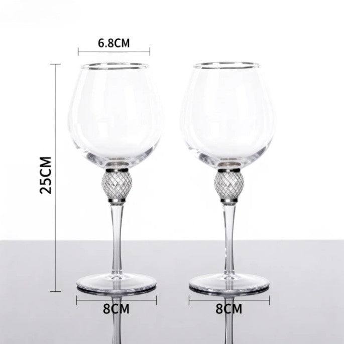 Conjunto 2 Peças Taças de Cristal Luxo Vinho Tinto Copos Altos para Festa Champanhe Flute Copos de Beber