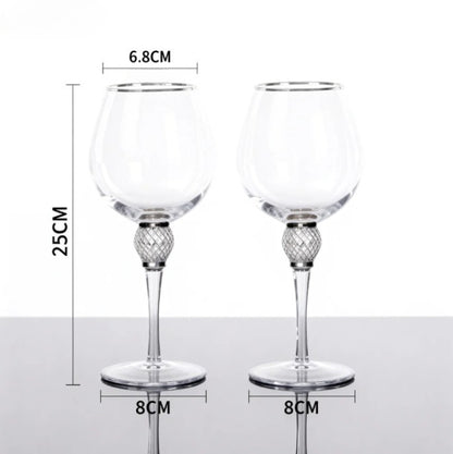 Conjunto 2 Peças Taças de Cristal Luxo Vinho Tinto Copos Altos para Festa Champanhe Flute Copos de Beber