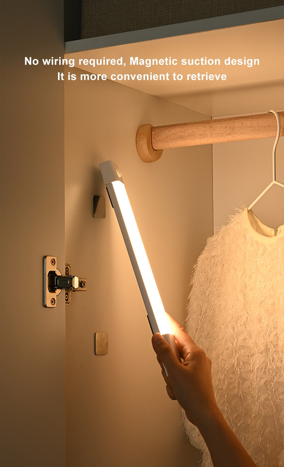 LED Closet Lights Motion Sensor Lamp Wireless Rechargeable Cabinet Night Light For Kitchen Bedroom Wardrobe Sensor Night Lamp