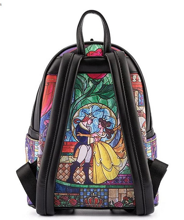 Bolsa Mini Mochila Loungefly A Bela e a Fera Série Princesas Cogsworth ?Lumiere Chip? Cosplay