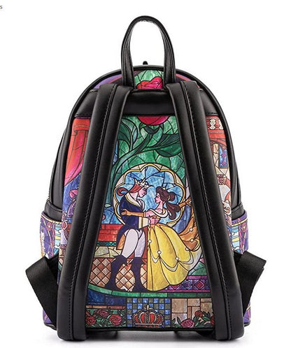 Bolsa Mini Mochila Loungefly A Bela e a Fera Série Princesas Cogsworth ?Lumiere Chip? Cosplay