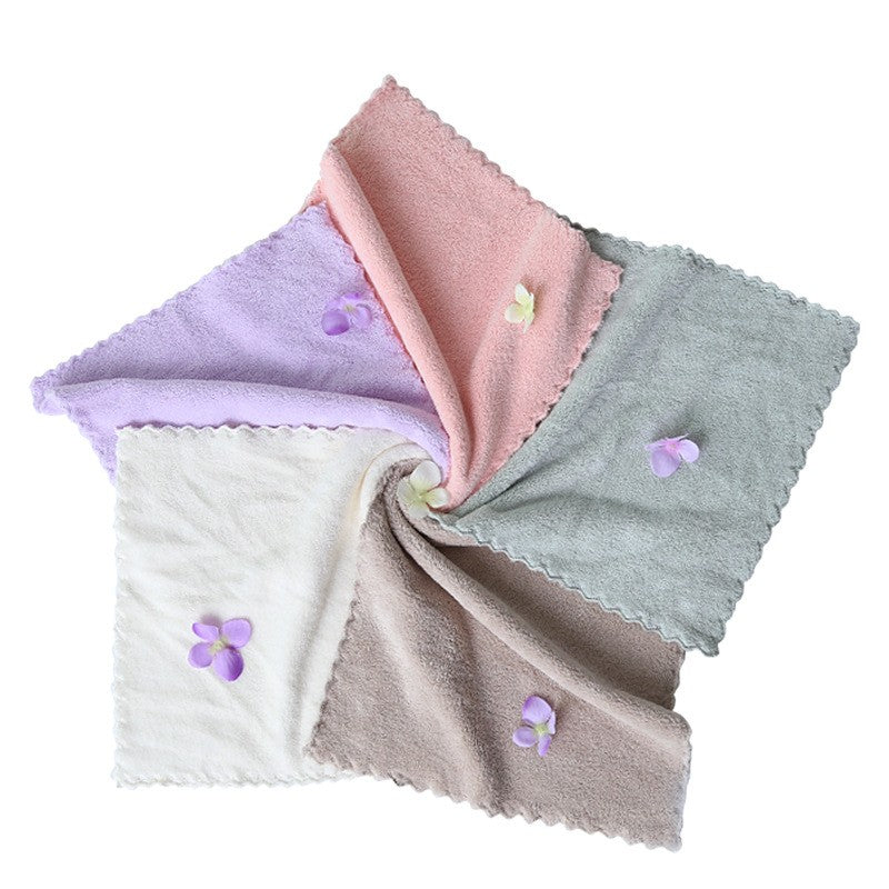 Small Hand Towel Square 25*25cm Child Kids Face Washcloth 25*50cm Coral Velvet soft Microfiber High density