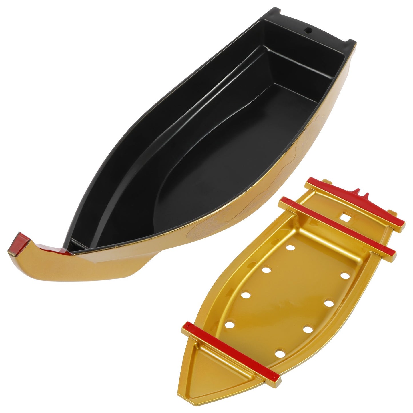 Sushi Serving Tray Reusable Plastic Sushi Boat Serving Plate Japanese Style Detachable Sushi Serving Platter for Home Kitchen