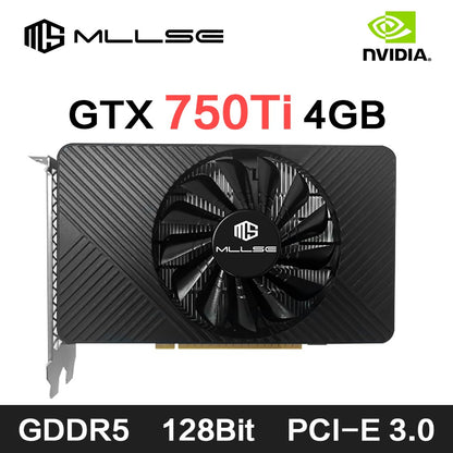 MLLSE GTX 750Ti 4GB Placa de Vídeo GDDR5 128Bit HDMI DVI VGA PCI-E 3.0 Geforce GPU Gtx 750ti Placa de Vídeo para Jogos