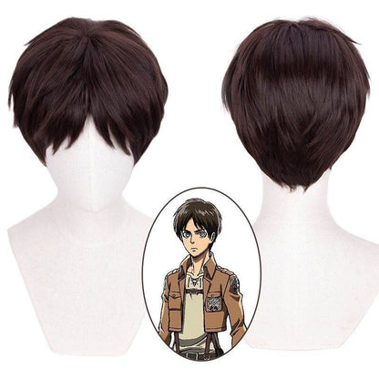 Attack on Titan Eren Yeager Cosplay Wig Synthetic Short Straight Wig Anime Coser Heat Resistant Fiber High Quality Wig Halloween