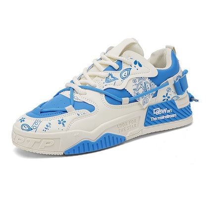 Men's thick soled casual shoes four season soft soled outdoor walking shoes student flat shoes youth fashion sports board shoes