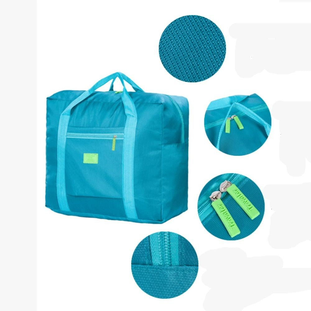 Portable Nylon Travel Luggage Bag Lightweight Large Capacity Fitness Handbag Folding Hand Grip Clothes Storage Bag