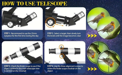 BORWOLF 80600 Professional Astronomical Telescope 180X Monocular 80MM Large-Aperture for Stargazing Bird Watching Moon Nebula