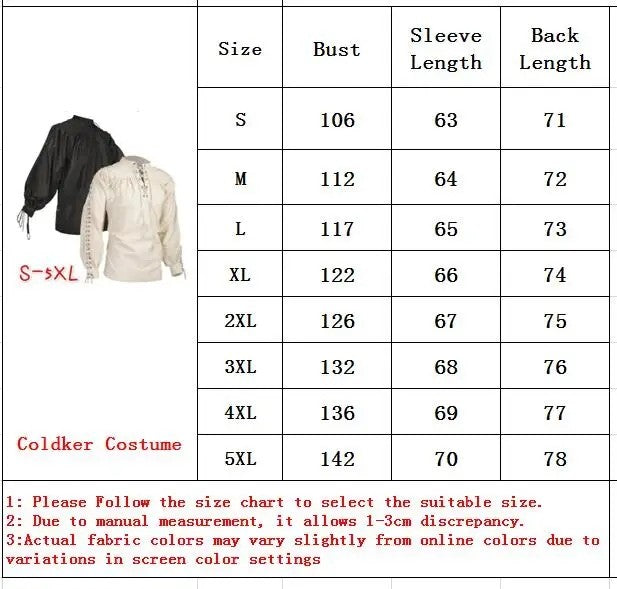 Men Medieval Shirts Drawstring Viking Vintage Sleeve Tunic Cosplay Tops Knight Costume Ruffle Pirate Gothic Neckline Male Shirts