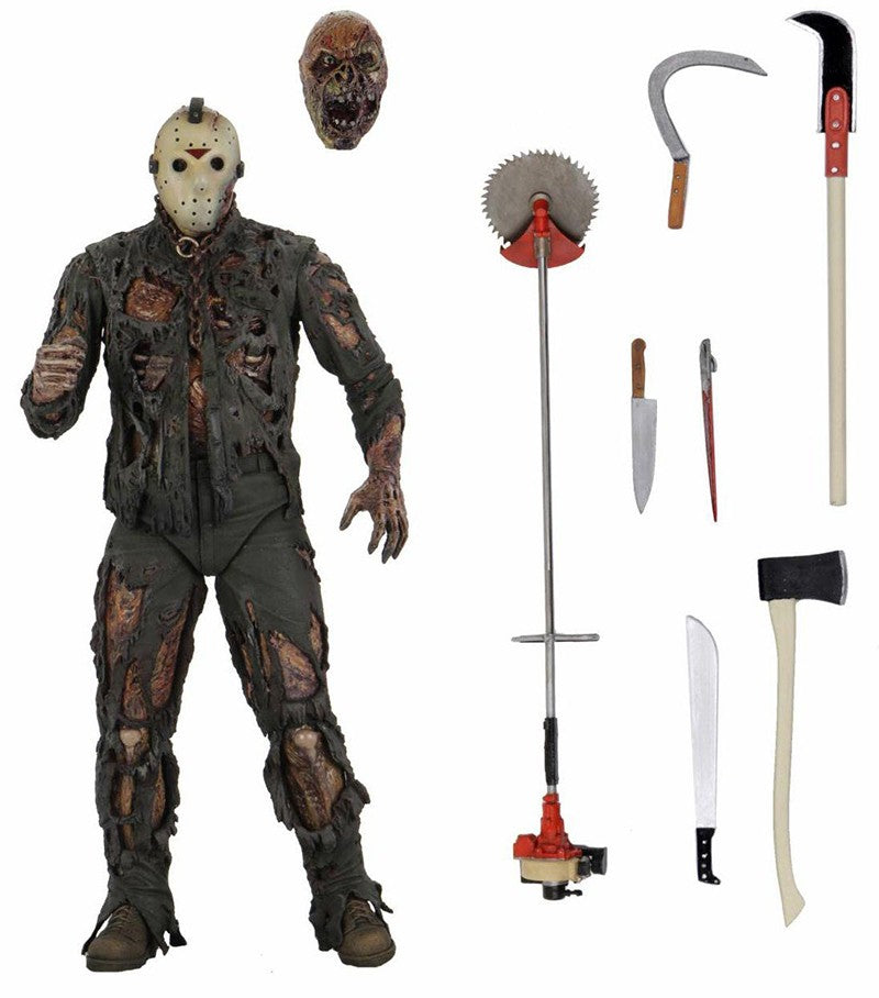 Original NECA Michael Myers Figure Ultimate Jason Voorhees Action Figure With LED Toys Christmas Halloween Horror Gift