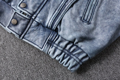 2025 New Luxury Unisex Cowhide Jacket - Short Cut Relaxed Fit Leather Biker Style Coat