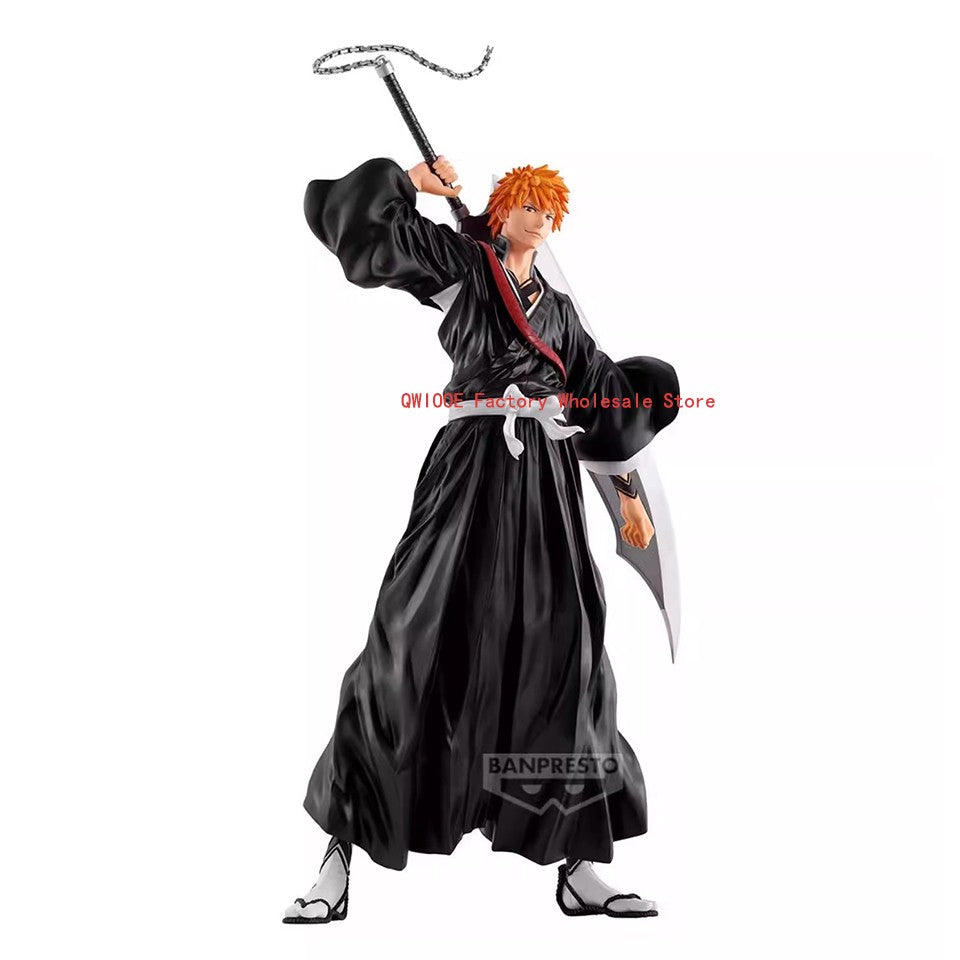 Original Genuine Banpresto Grandista Bleach 32cm Kurosaki Ichigo Japanese Anime Figure Model Collection Toys Boys Gifts QWIOOE