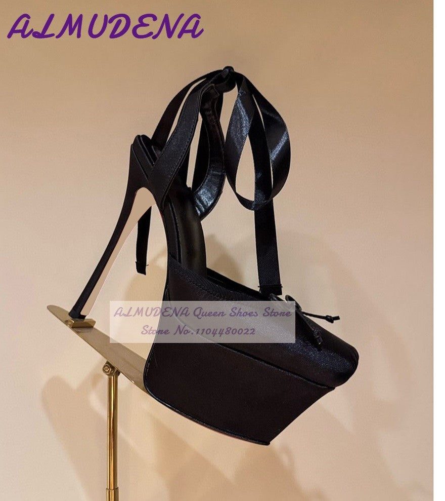 Wooden Pattern Chunky Heel Dress Pumps Black Nude Matte Platform Banquet Shoes Cork Block Heels Striped Footwear Patchwork Heels