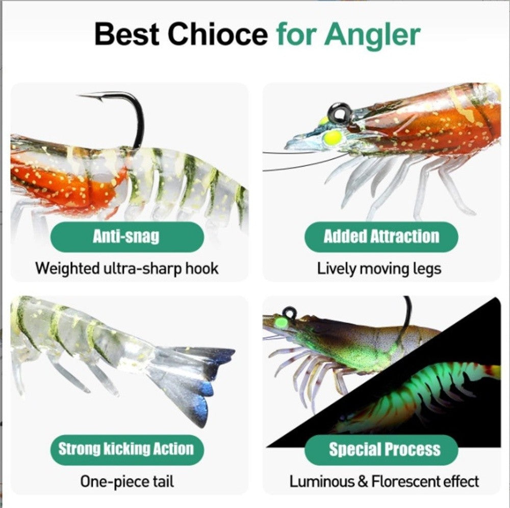 Iscas de Camarão Artificiais Macias e Realistas 9cm 12g, Jigs Luminosos para Pesca de Jigging, Iscas Artificiais para Pesca no Mar, para Peixe Vermelho, Robalo, Camarão, 1 UNID.