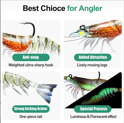 Iscas de Camarão Artificiais Macias e Realistas 9cm 12g, Jigs Luminosos para Pesca de Jigging, Iscas Artificiais para Pesca no Mar, para Peixe Vermelho, Robalo, Camarão, 1 UNID.
