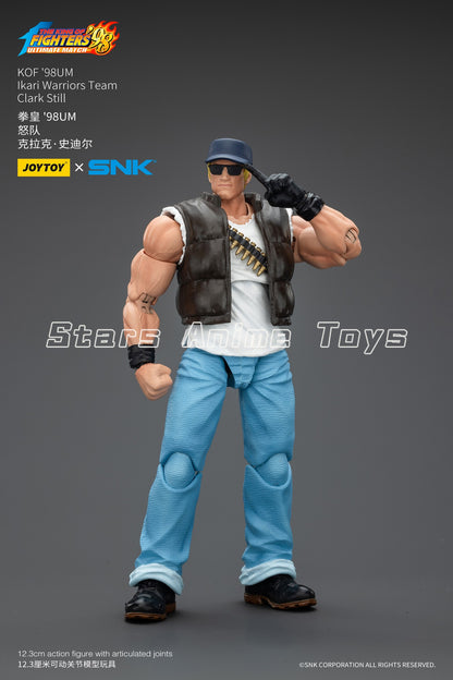 Original JOYTOY 1/18 Action Figure SNK KOF'98UM Ikari Warriors Team Leona Heidern/Ralf Jones/Clark Still Modelo de Brinquedo