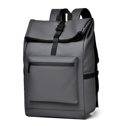 Mochila de Grande Capacidade - Mochila de Viagem e Deslocamento Preta Sólida Estilosa com Alças Ajustáveis, Vários Compartimentos, Mochila de Viagem