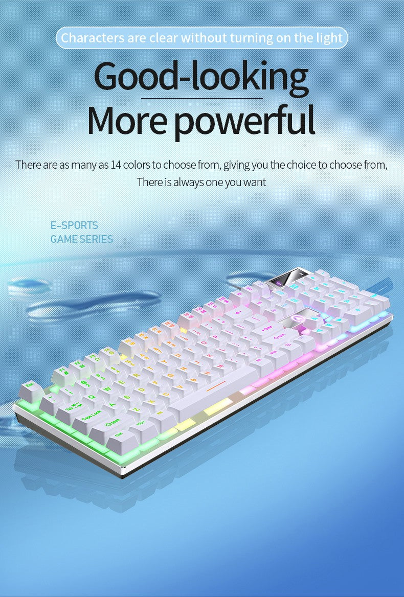 YINDIAO K500 Teclado com Fio para Jogos Notebook Desktops PC Acessórios de Escritório Teclados Gamer de Perfil Baixo com Teclado Numérico