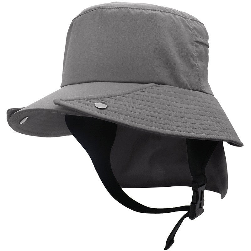 UPF50+ Men Surfing Hat Wide-brimmed Surf Cap Men Hat Breathable Brim Sunshade Quick-drying Beach Cool Cap Windproof Bucket Hat