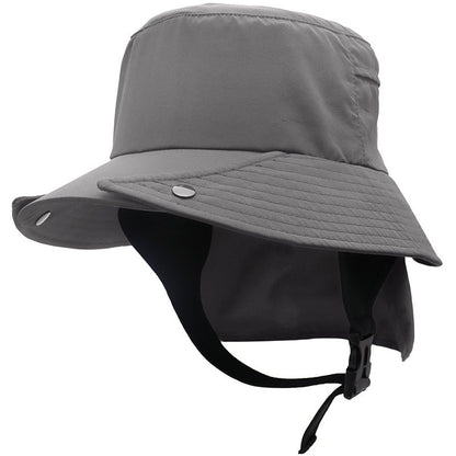 UPF50+ Men Surfing Hat Wide-brimmed Surf Cap Men Hat Breathable Brim Sunshade Quick-drying Beach Cool Cap Windproof Bucket Hat