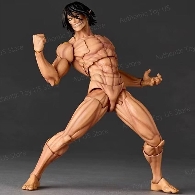 Attack on Titan Eren Jaeger Action Figure Revoltech Amazing Yamaguchi Eren Yeager Model Toys Figures Movable PVC Collection Doll