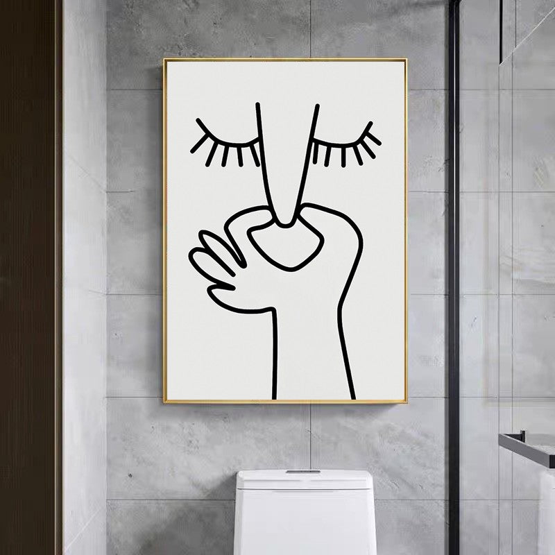 Abstract Humour Bad Smell Funny Bathroom Poster Black White Prints Canvas Painting Wall Art Pictures WC Toilet Room Decor