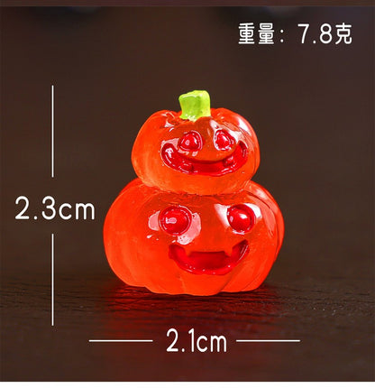 8/16/24pcs Luminous Halloween Micro Landscape Miniature Figurine Resin Craft Mini Fairy Garden Ornament Pumpkin Ghost Decoration